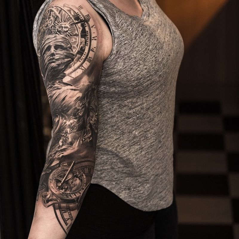 astronomy tattoo sleeve