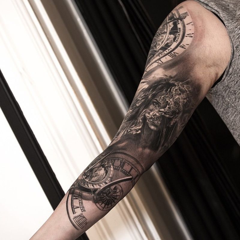 astronomy tattoo sleeve