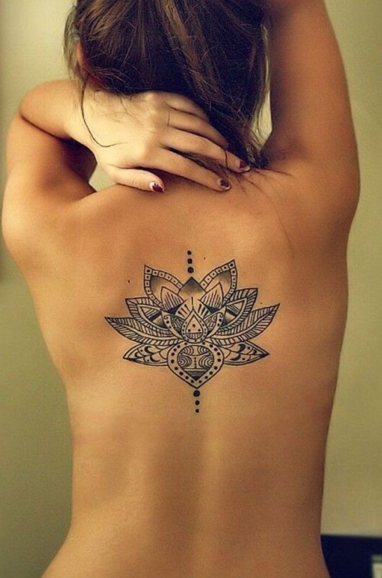 Back Mandala Tattoo Design for Women - KickAss Things