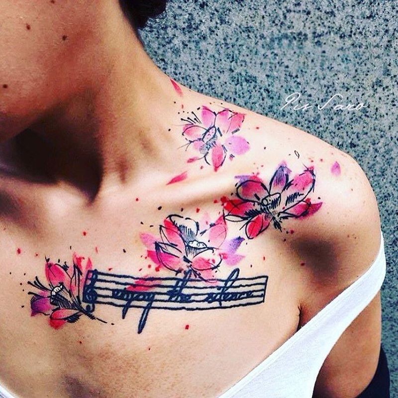 Wonderful Sketchy Watercolor Tattoos