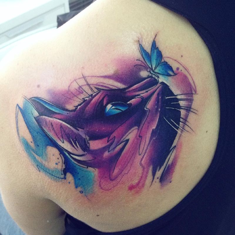 watercolor tattoos by Adrian Bascur