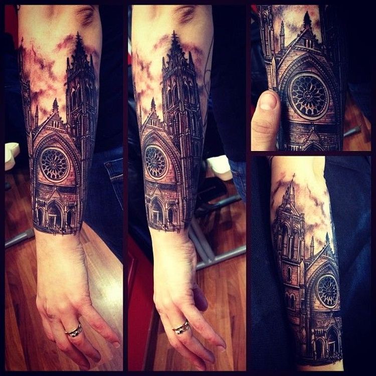 35 of the Best Architecture Tattoos or How To Have Your World on a Sleeve -  KickAss Things