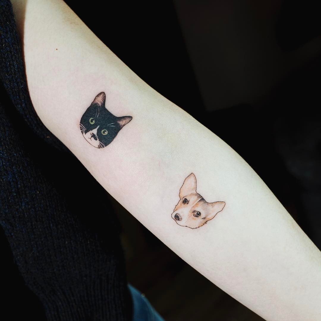  minimalist  cats  tattoo  KickAss Things