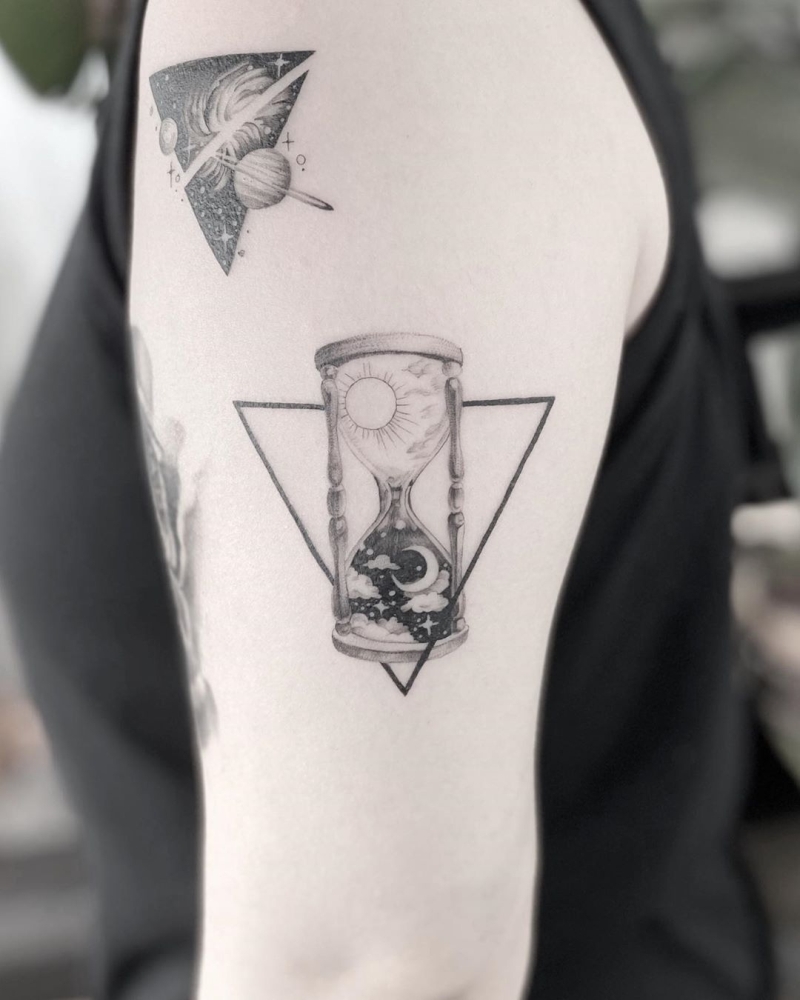 cool hourglass tattoo