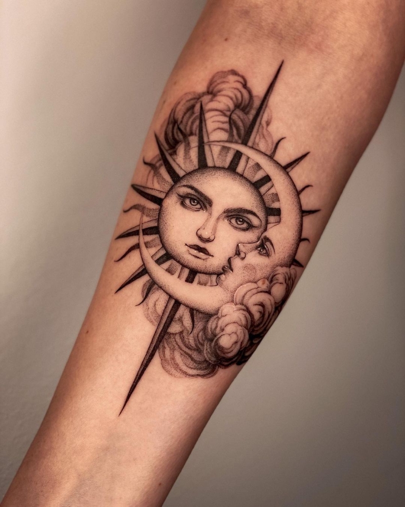 sun and moon tattoos