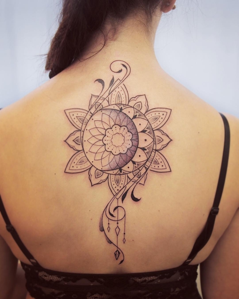 beautiful sun & moon mandala tattoo @ 2 - KickAss Things