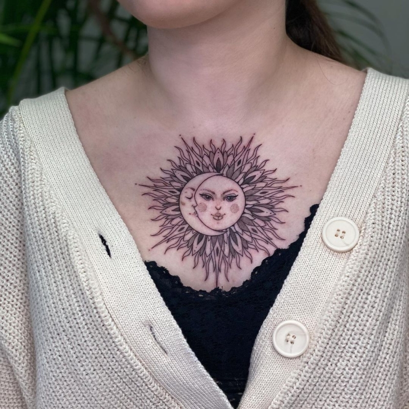 Sun And Moon Tattoos Meanings Ideas and Design Inspiration  TribeTats