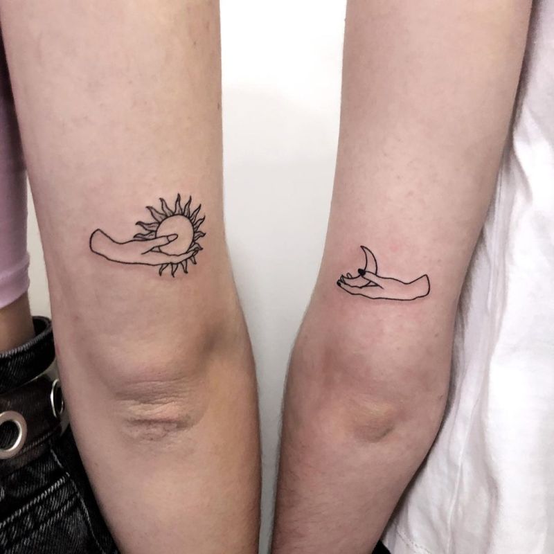 friendship sun and moon tattoos
