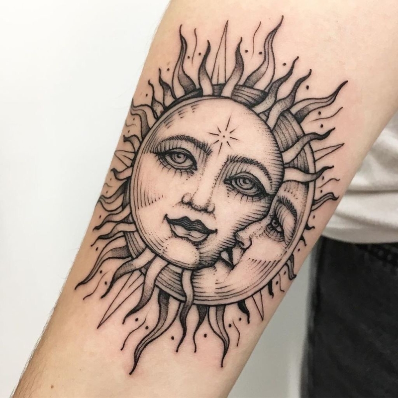 50 Meaningful And Beautiful Sun And Moon Tattoos Kickass Things