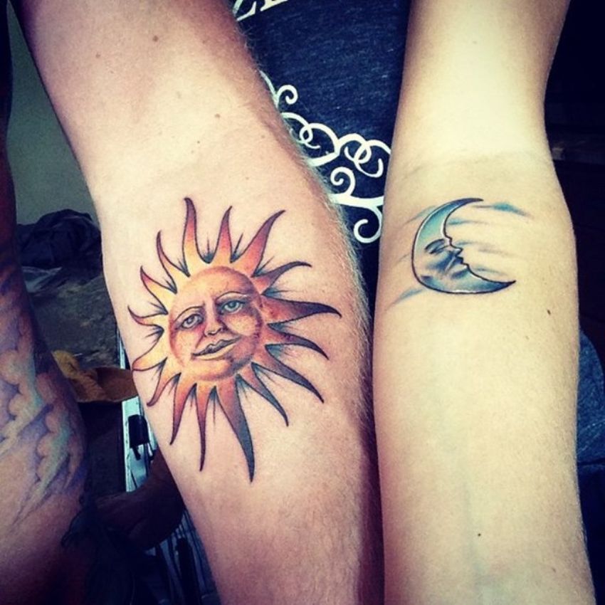 sun and moon couple tattoos (3) - KickAss Things.