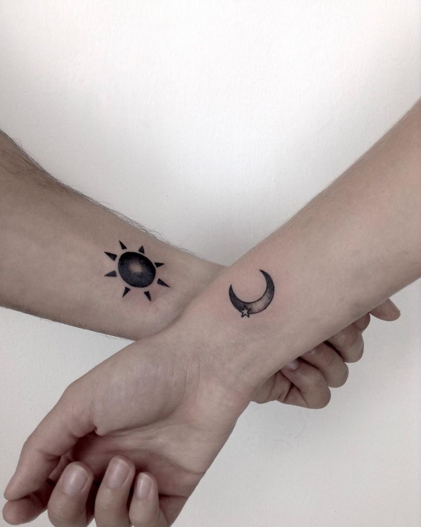 Buy Matching Temporary Tattoo, Sun and Moon Tattoo, Black Tattoo,  Meaningful Tattoo, Couples Tattoo, Fake Tattoo, Flash Tattoo Online in  India - Etsy