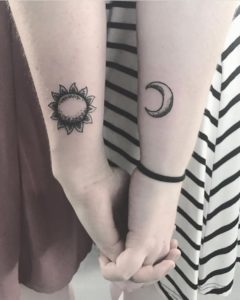sun and moon sister tattoo