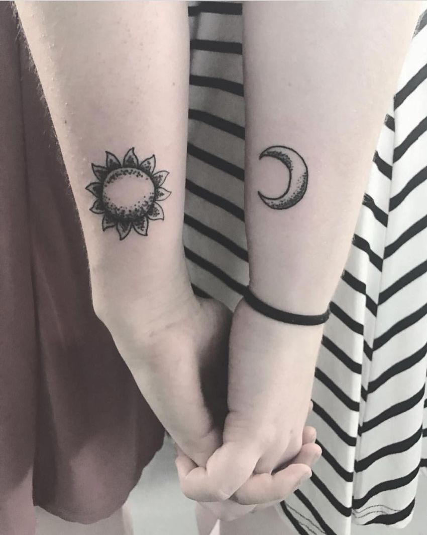 Details more than 76 sun and moon tattoo matching super hot  thtantai2