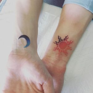 sun & moon tattoo for couple