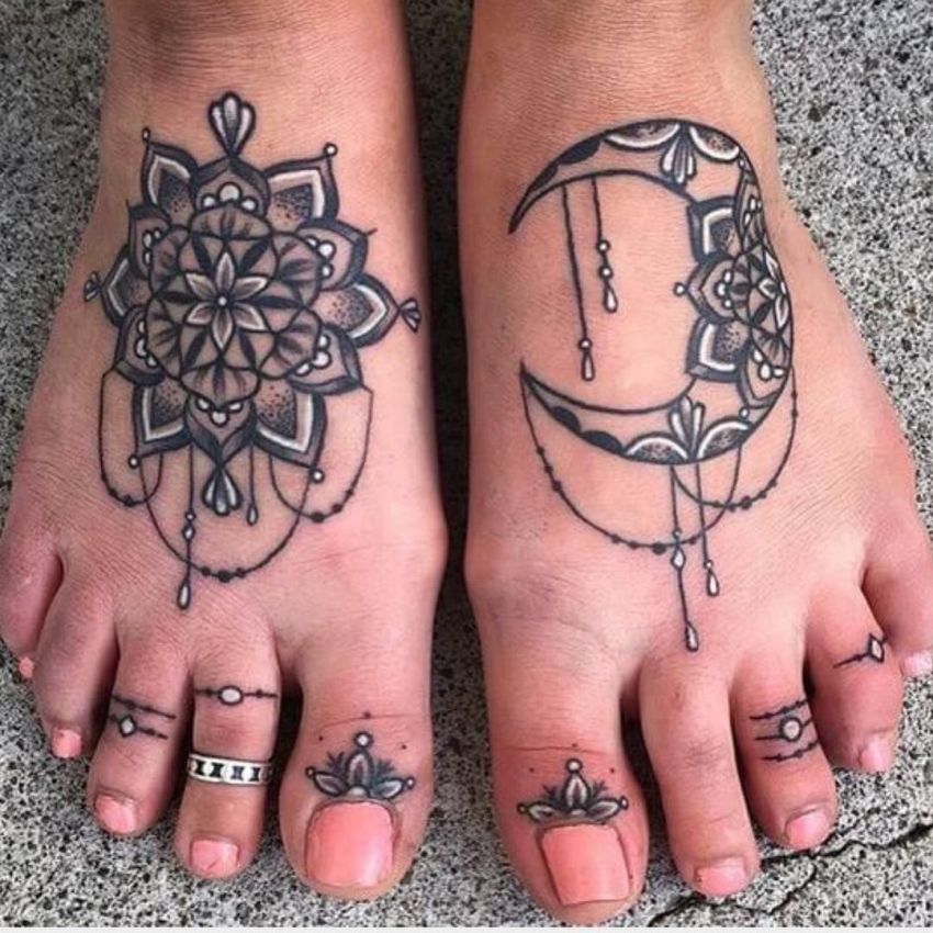 920 Tattoo Company  Matching sun and moon foot tattoos by Carrie   Facebook