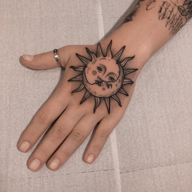 sun & moon tattoo @anahataink 34 - KickAss Things