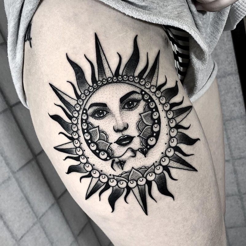 Top 35 Best Sun and Moon Tattoos  2021 Inspiration Guide