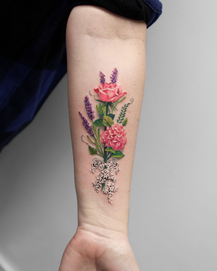 50 Small  Delicate Floral Tattoo Information  Ideas  Brighter Craft 