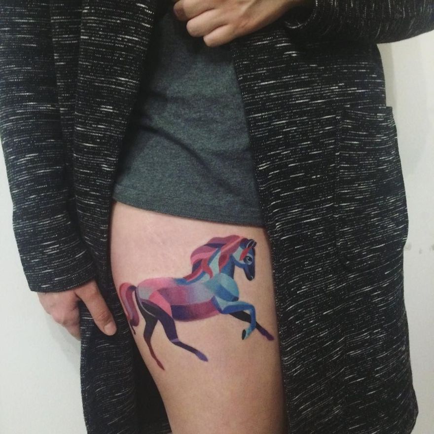 watercolor tattoo by Sasha Unisex