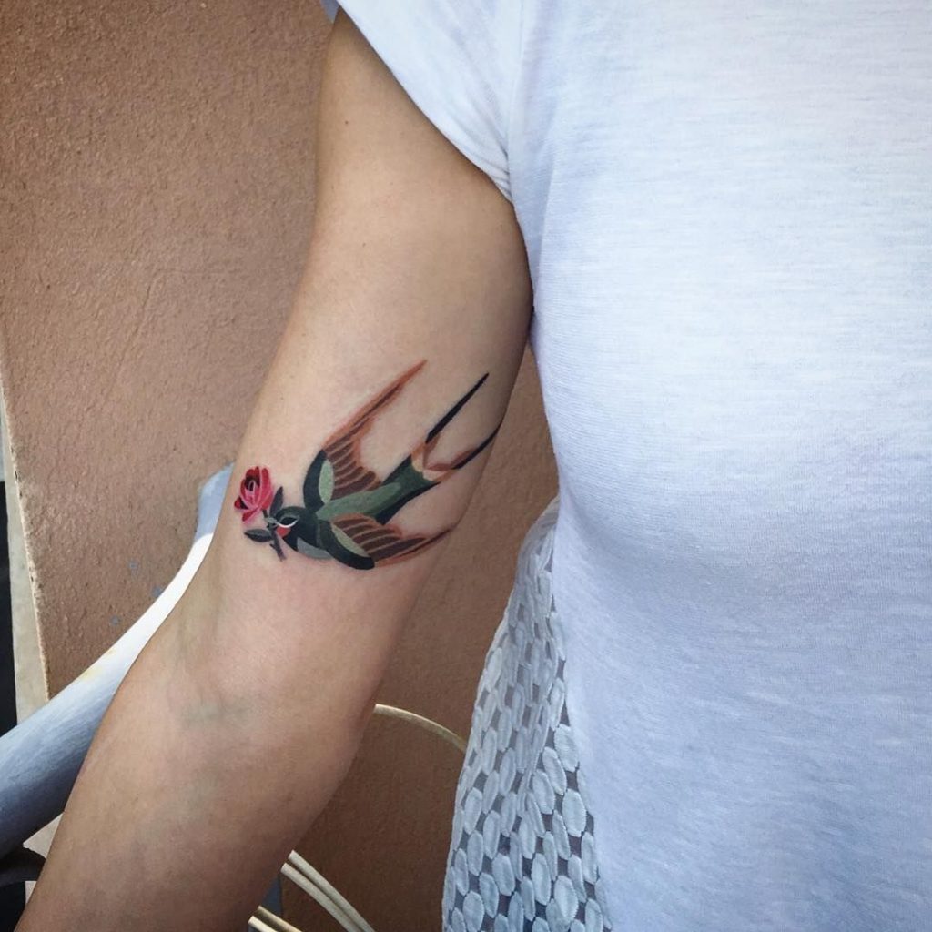 swallow tattoo by Sasha Unisex