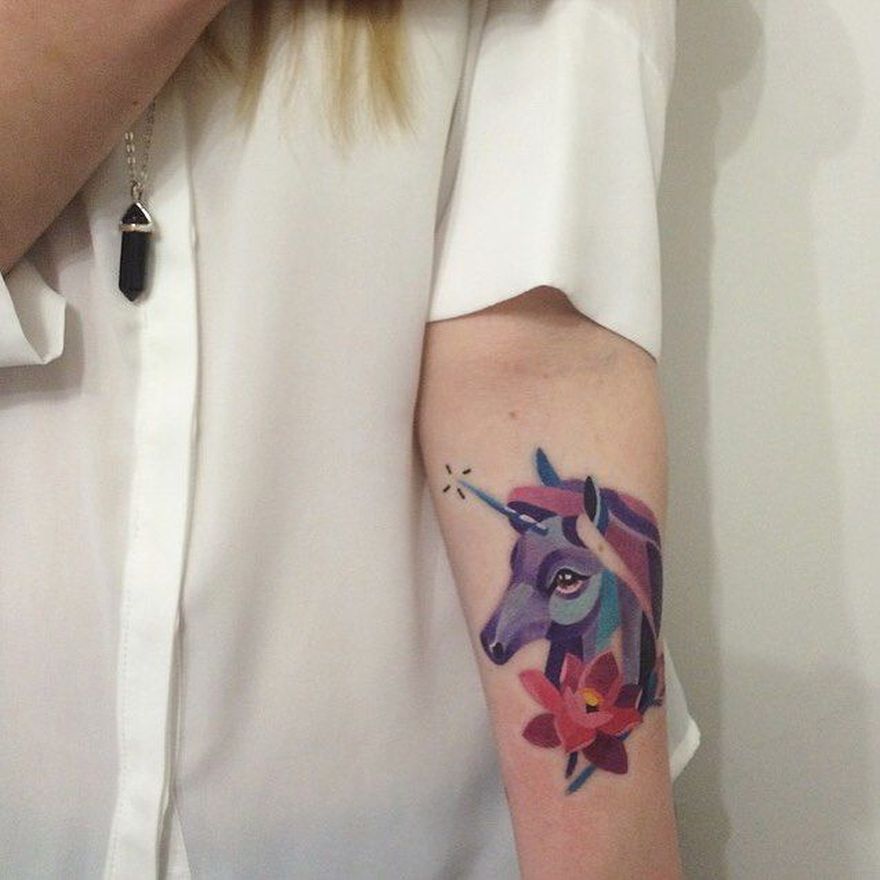 unicorn tattoo by Sasha Unisex