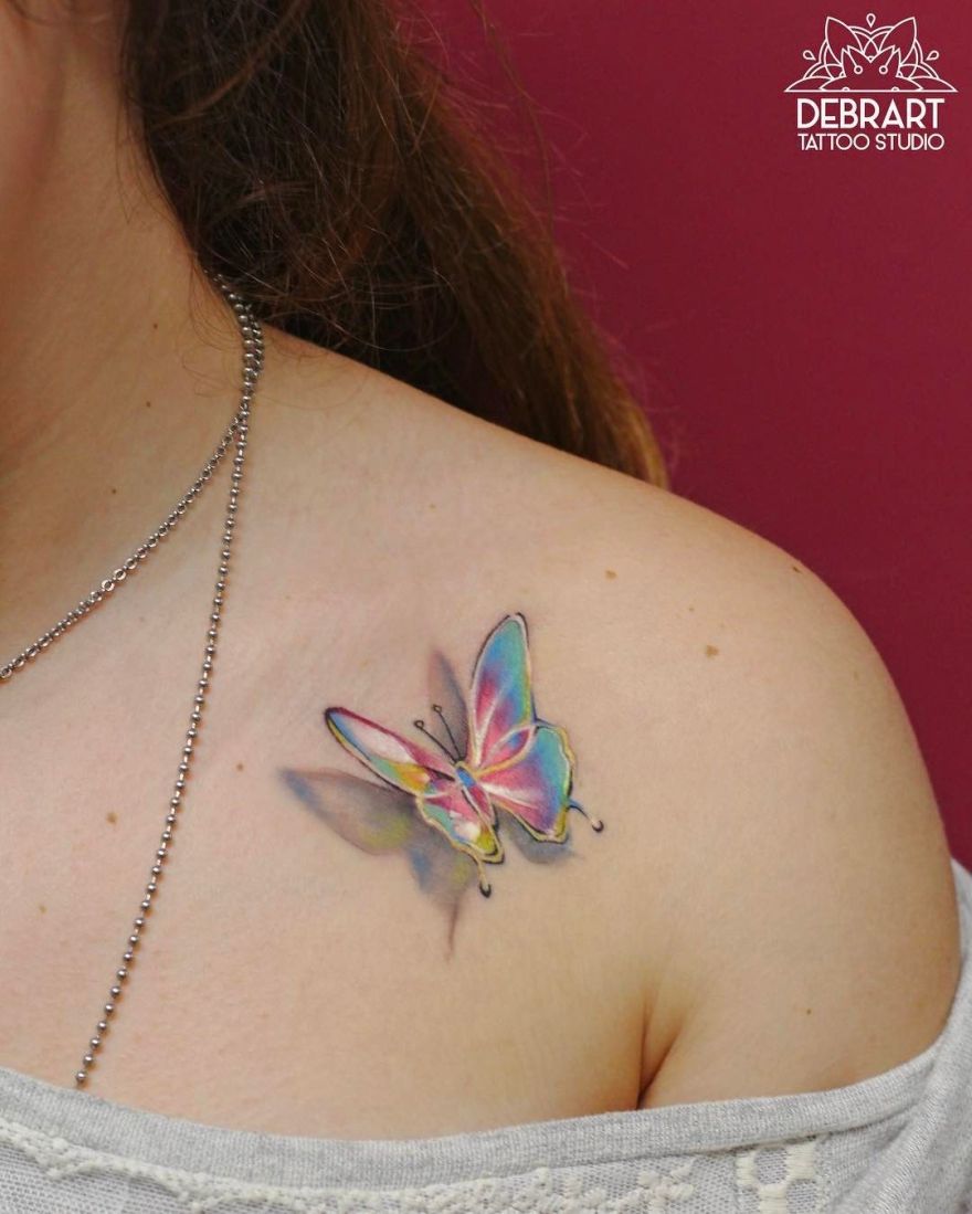 butterfly watercolor tattoo