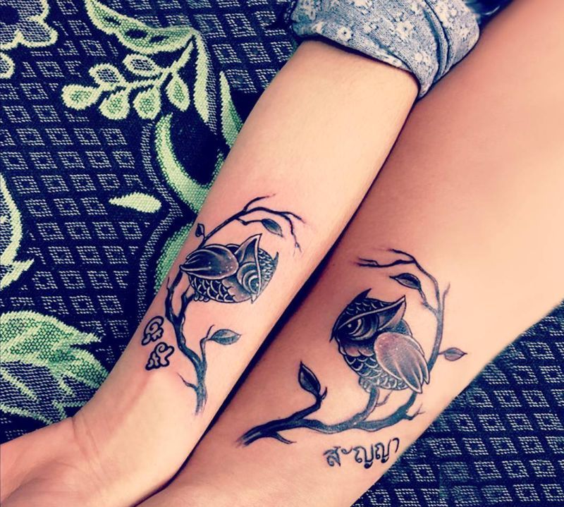 owl couple tattoo  KickAss Things