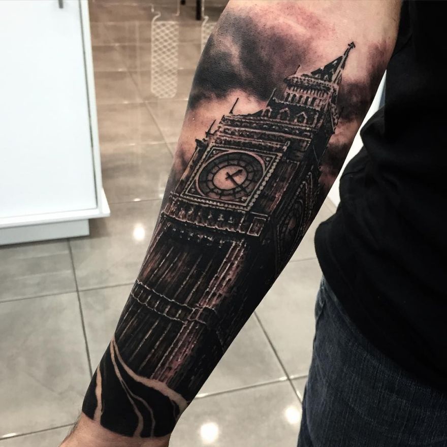 architectural tattoo