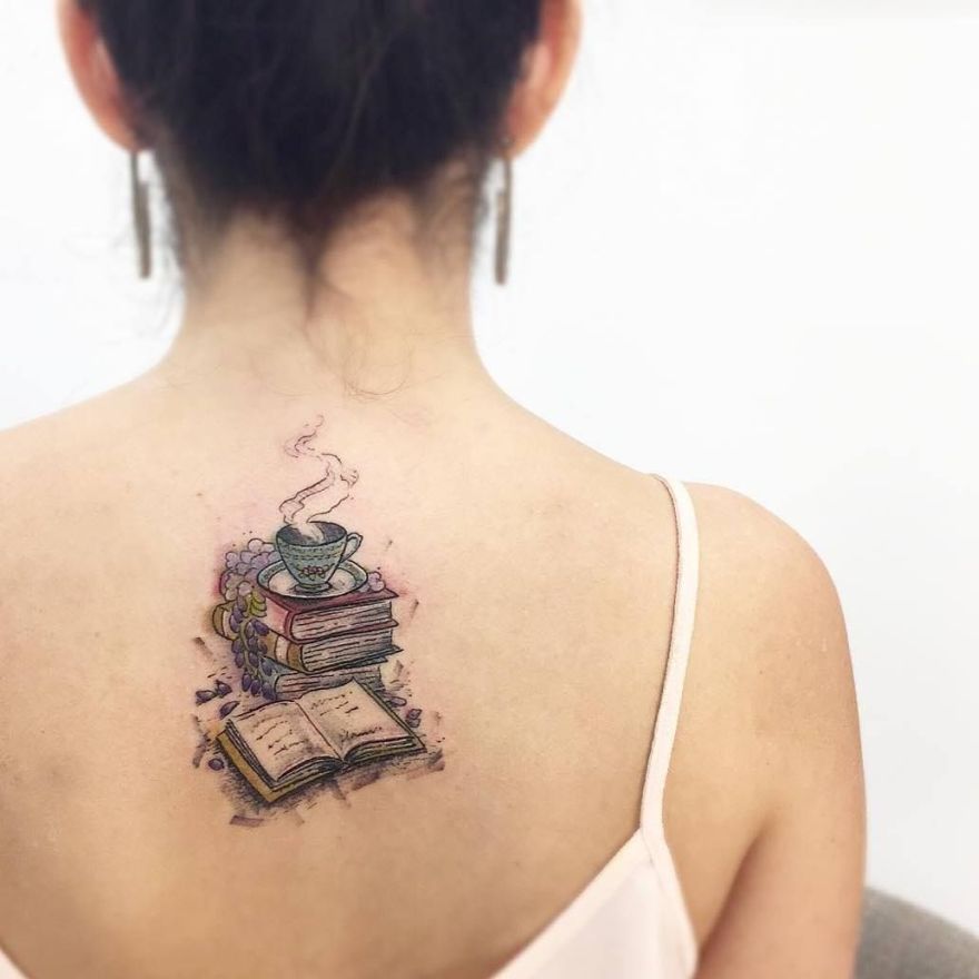 10 Best Stack of Books Tattoo IdeasCollected By Daily Hind News  Daily  Hind News