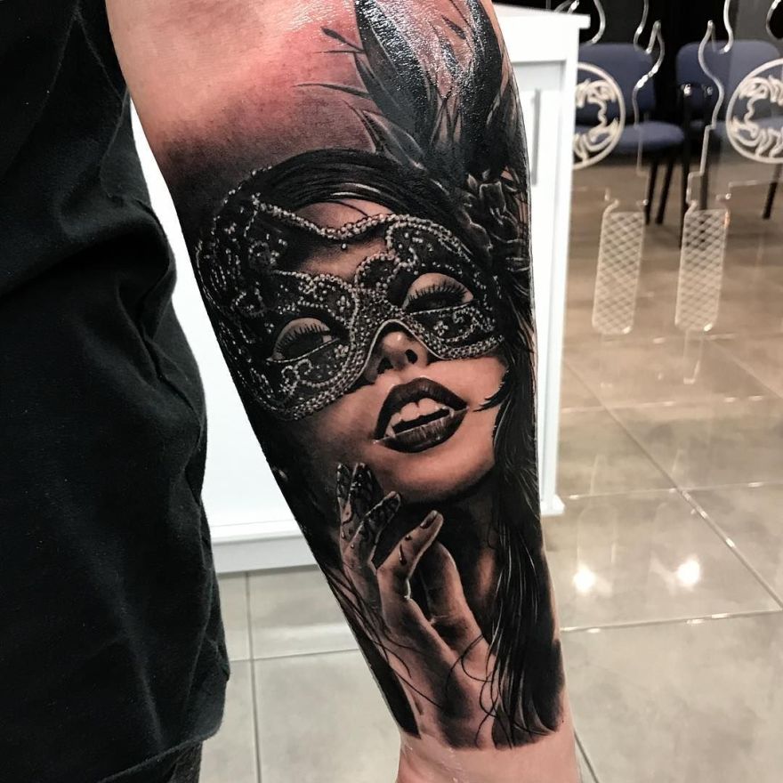 venetian mask tattoo