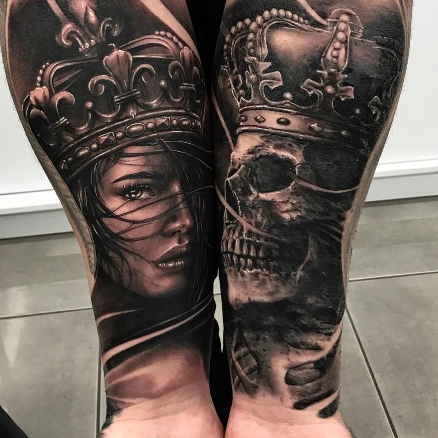 King and queen tattoos | best couple tattoo ideas | Best couple tattoos,  Tattoos for women, Tattoos for women small