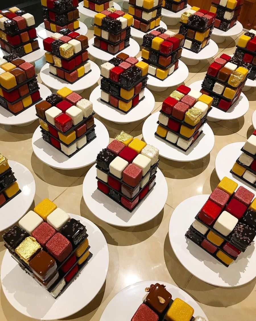 rubik cube cakes by cedric grolet