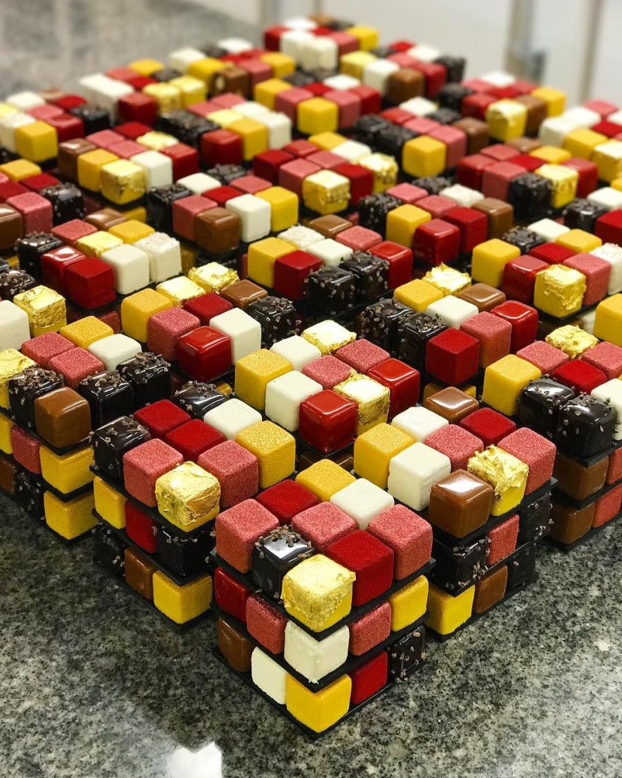 rubik cube cakes by cedric grolet