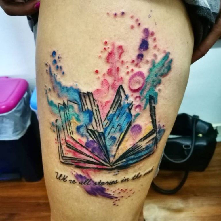 watercolor book tattoo (8) KickAss Things