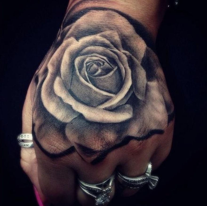 realistic rose tattoo