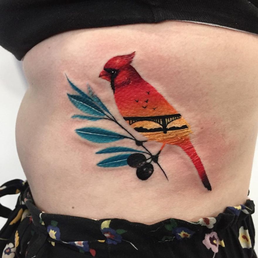 colorful tattoos by Daria Stahp