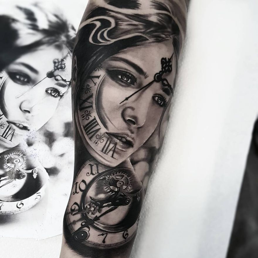 black and gray tattoo