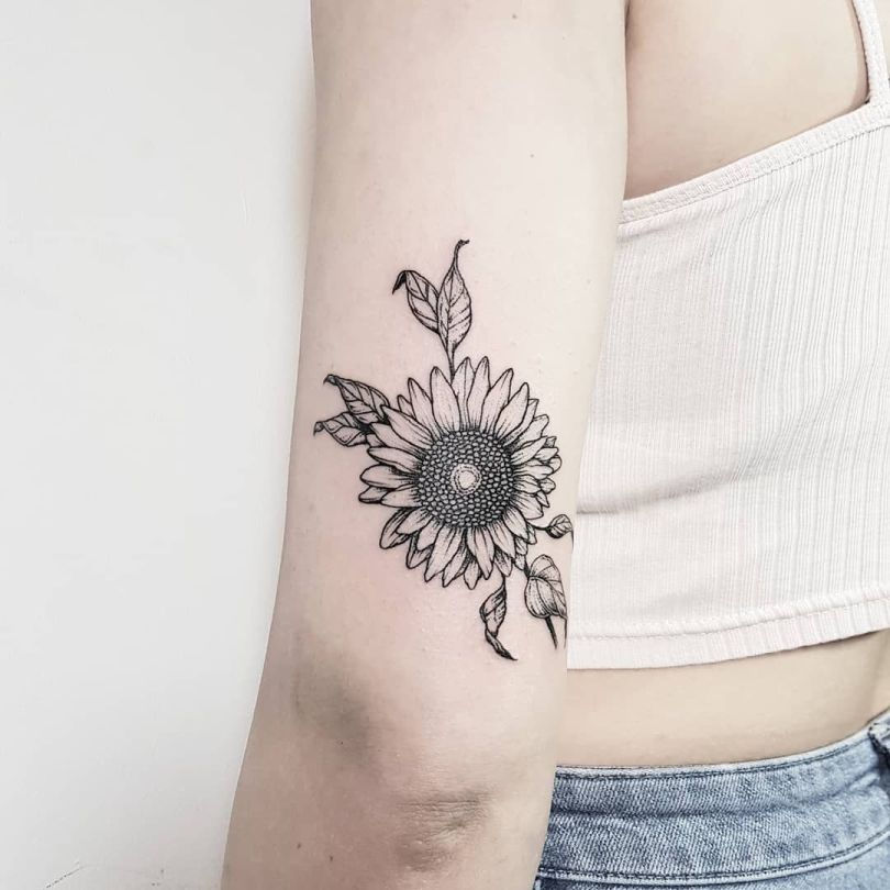 24 Best Sunflower Tattoo Ideas And Placements  TattooTab