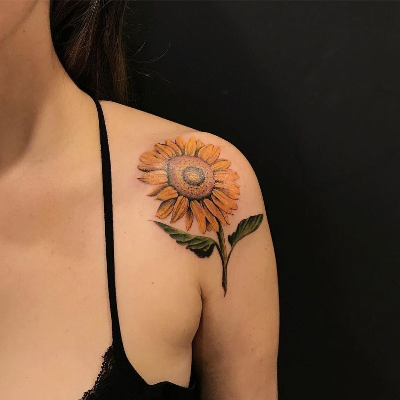 beautiful sunflower tattoos
