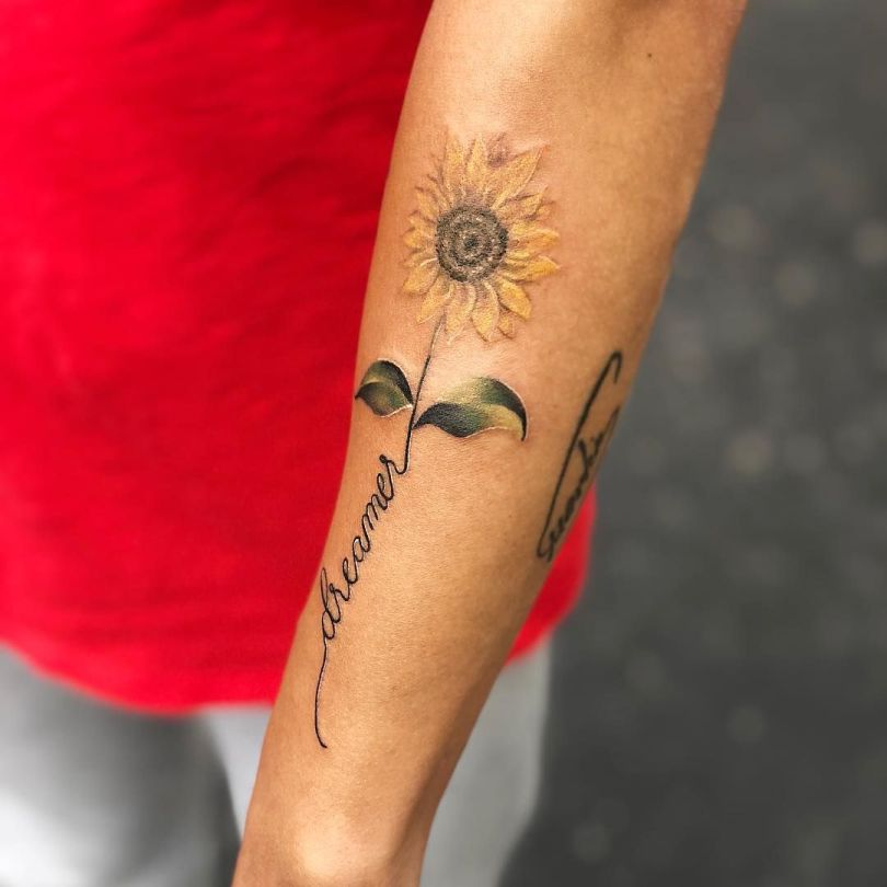 cute sunflower tattoo