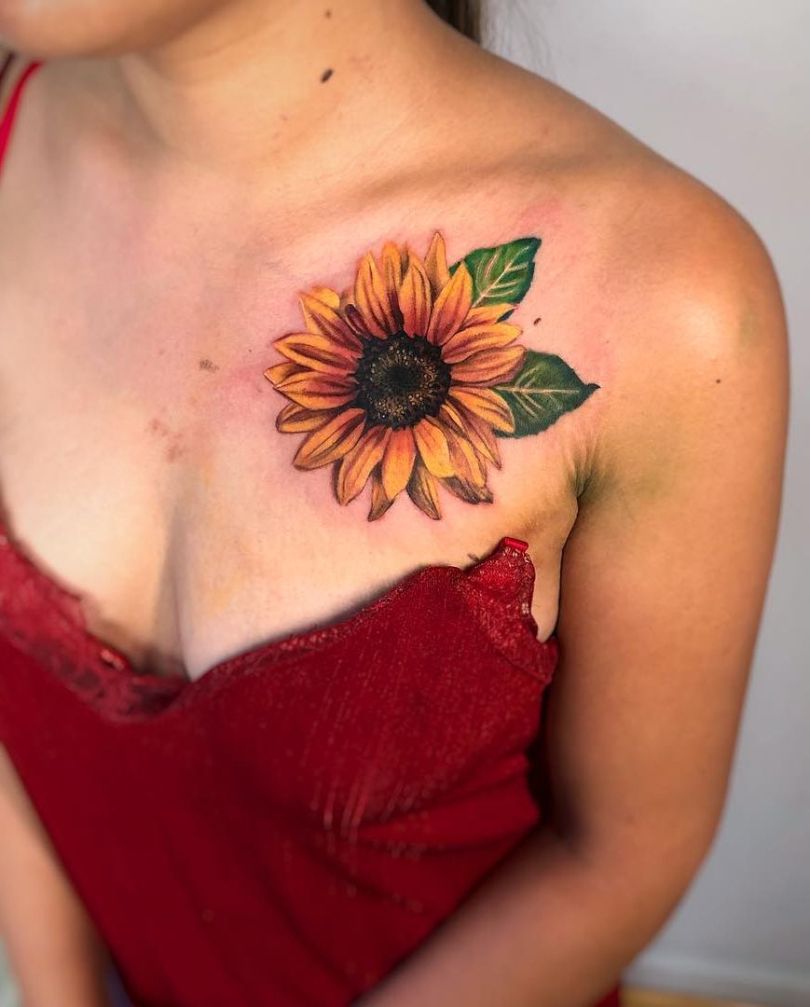 sunflower tattoo ideas for girls