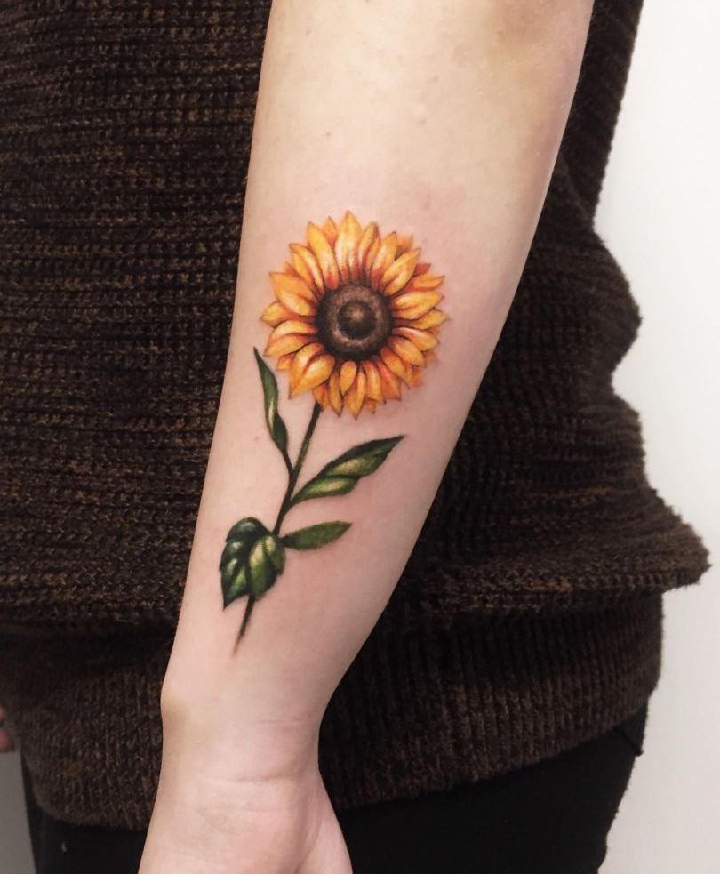 cool sunflower tattoo