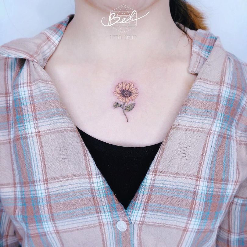 sunflower tattoo for girls