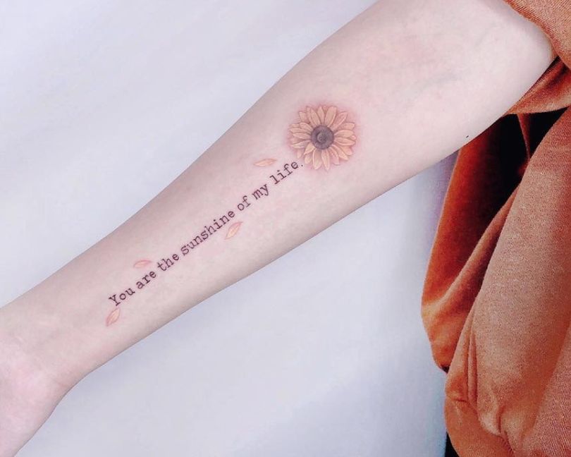 sunflower tattoo for girls