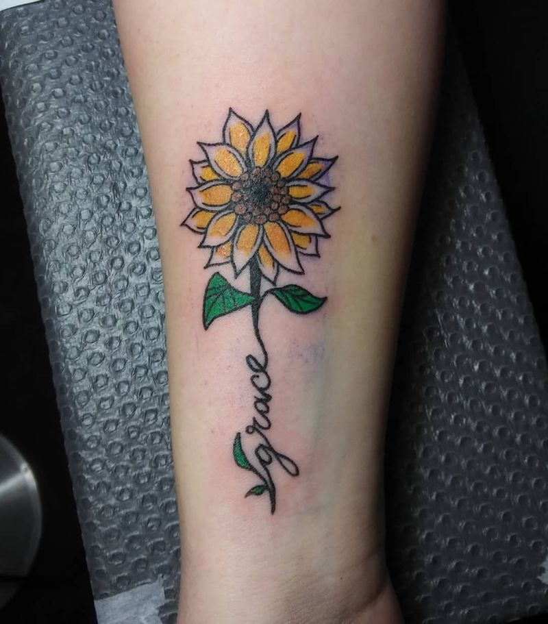 colorful sunflower tattoo (16) - KickAss Things