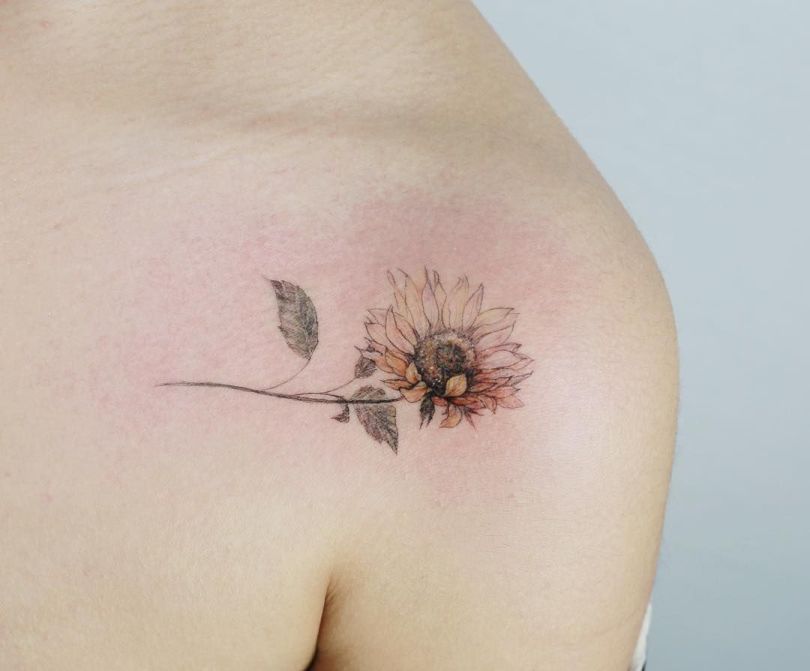 cute sunflower tattoos