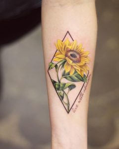 beautiful sunflower tattoos