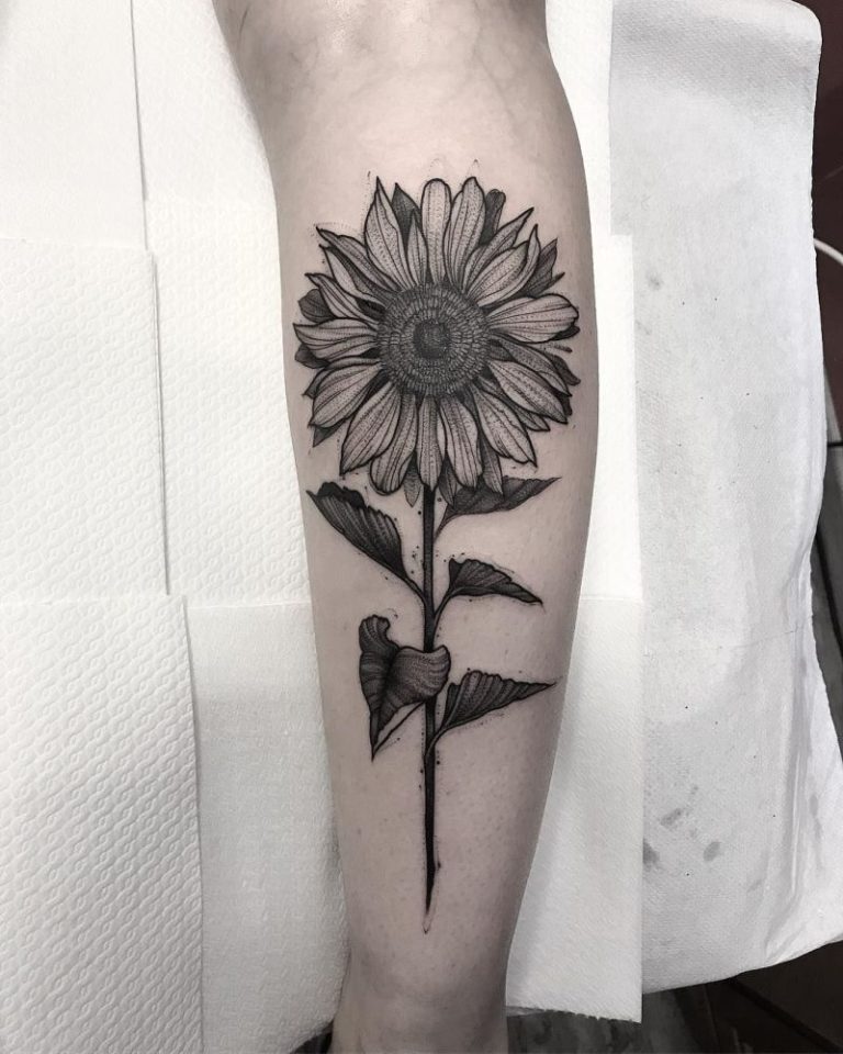 illustrative sunflower tattoo (1) - KickAss Things