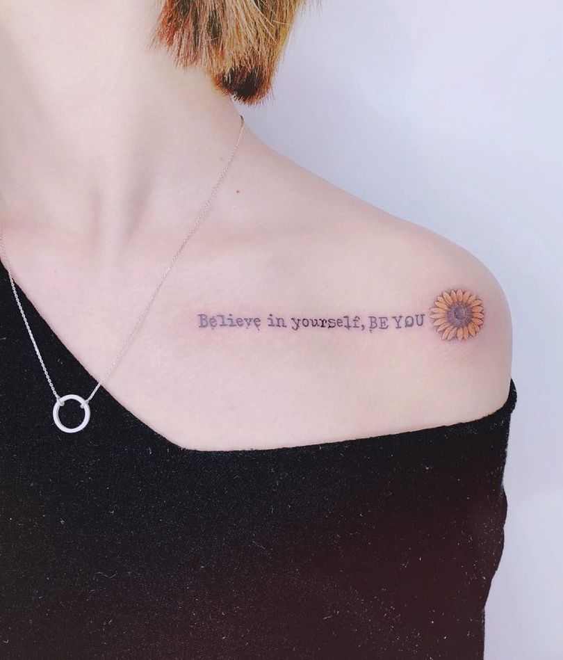 minimalist sunflower tattoo