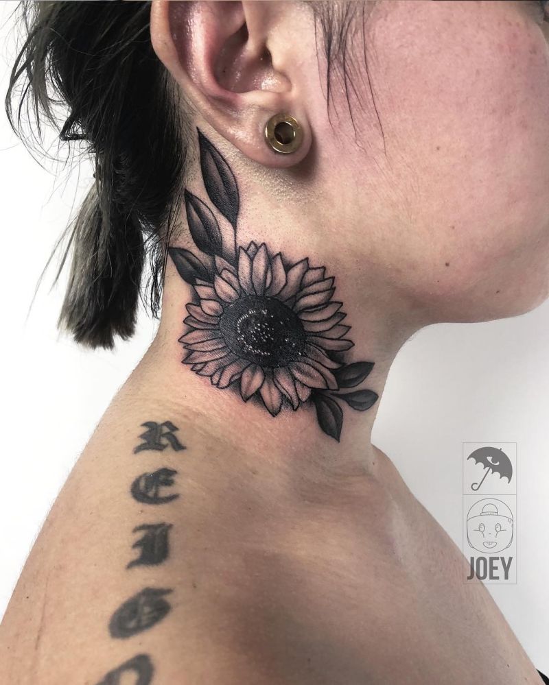 Steve Ortiz | #luxxtattoos #luxx_tattoos #sunflower #sunflowertattoo # tattoos #tattoo #ink #necktattoo #blackngreyrealism #blackandgreytattoo  #Montclai... | Instagram